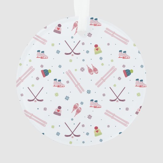 Wintersport hockey, schaatsen, ski's ornament (achterkant)