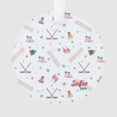 Wintersport hockey, schaatsen, ski's ornament (voorkant)