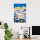Wintersport in Beatenberg Zwitserland Vintage Poster (Thuiskantoor)