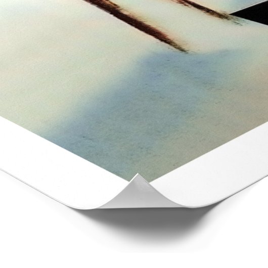 Wintersport in Frankrijk, kleine vogel thuis Poster (Hoek)