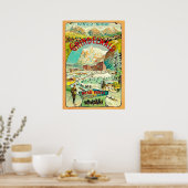 Wintersport in Grindelwald, Zwitserland, mozaïek Poster (Keuken)