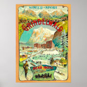 Wintersport in Grindelwald, Zwitserland, mozaïek Poster (Voorkant)