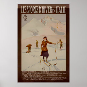 Wintersport in Italië Cortina d'Ampezzo Poster