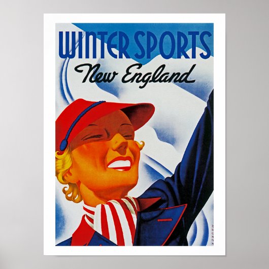 Wintersport in New England Poster (Voorkant)