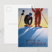 Wintersport in Noorwegen Briefkaart (Voorkant / Achterkant)