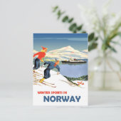 Wintersport in Noorwegen Briefkaart (Staand voorkant)