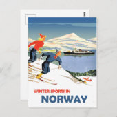 Wintersport in Noorwegen Briefkaart (Voorkant / Achterkant)