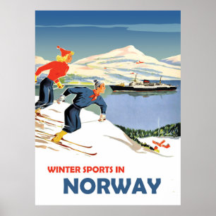 Wintersport in Noorwegen Poster