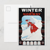 Wintersport in Noorwegen  Skiën Briefkaart (Voorkant / Achterkant)