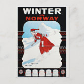 Wintersport in Noorwegen  Skiën Briefkaart (Voorkant)