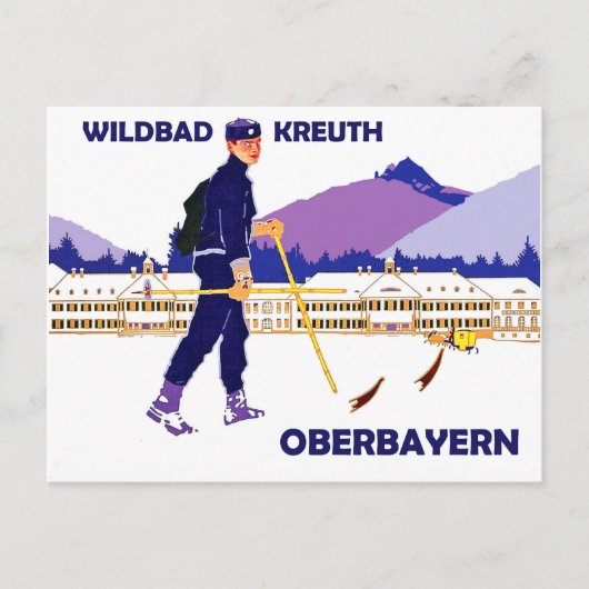 Wintersport in Wildbad - kreuth, Oberbayern Briefkaart (Voorkant)
