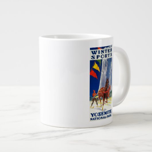 Wintersport in Yosemite Poster Yosemite, CA Grote Koffiekop (Voorkant rechts)