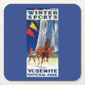 Wintersport in Yosemite Poster Yosemite, CA Kartonnen Onderzetters (Voorkant)