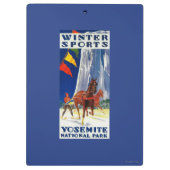 Wintersport in Yosemite Poster Yosemite, CA Klembord (Achterkant)