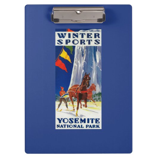 Wintersport in Yosemite Poster Yosemite, CA Klembord (Voorkant)