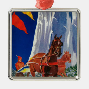 Wintersport in Yosemite Poster Yosemite, CA Metalen Ornament