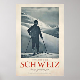 Wintersport in Zwitserland Vintage Reisposter Poster