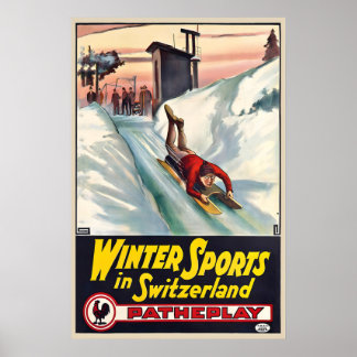 Wintersport in Zwitserland Vintage Ski-poster Poster
