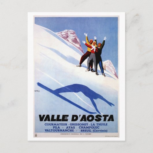 wintersport Italiaanse Alpen reizen Briefkaart (Voorkant)