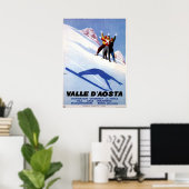 wintersport Italiaanse Alpen reizen Poster (Thuiskantoor)