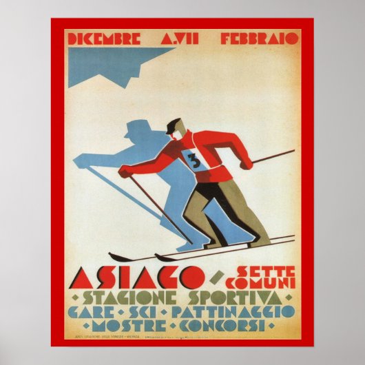 Wintersport, Italië Post Asiaco Ski Poster (Voorkant)