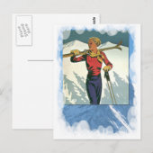  wintersport - Klaar om te skiën Briefkaart (Voorkant / Achterkant)