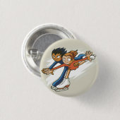 Wintersport kunstschaatsers Flair Button (Voorkant /achterkant)