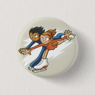 Wintersport kunstschaatsers Flair Button