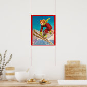  Wintersport, Lady ski jumper Poster (Keuken)