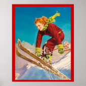  Wintersport, Lady ski jumper Poster (Voorkant)