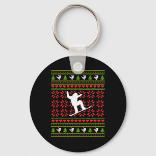 Wintersport Lelijke Trui Snowboarden Kerstmis Sleutelhanger