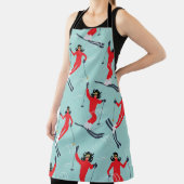 Wintersport naadloos patroon. Jonge mooie vrouw Schort (Insitu)