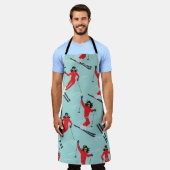 Wintersport naadloos patroon. Jonge mooie vrouw Schort (Gedragen)