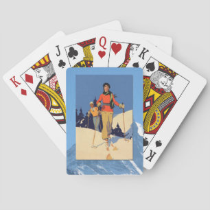 wintersport - over de piste speelkaarten