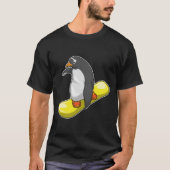 Wintersport Penguin Snowboard T-shirt (Voorkant)