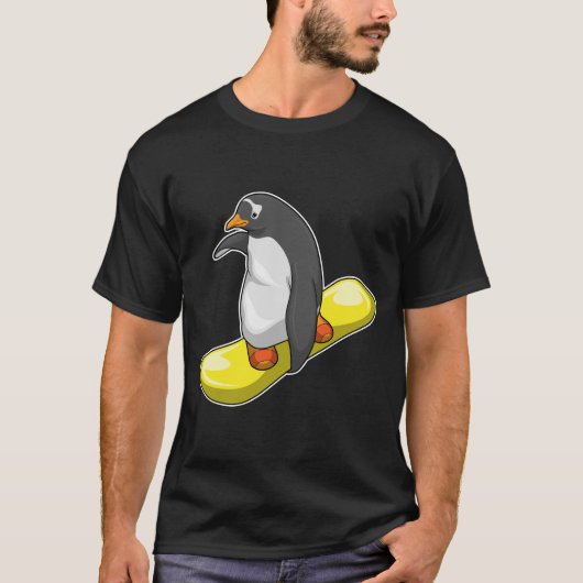 Wintersport Penguin Snowboard T-shirt (Voorkant)