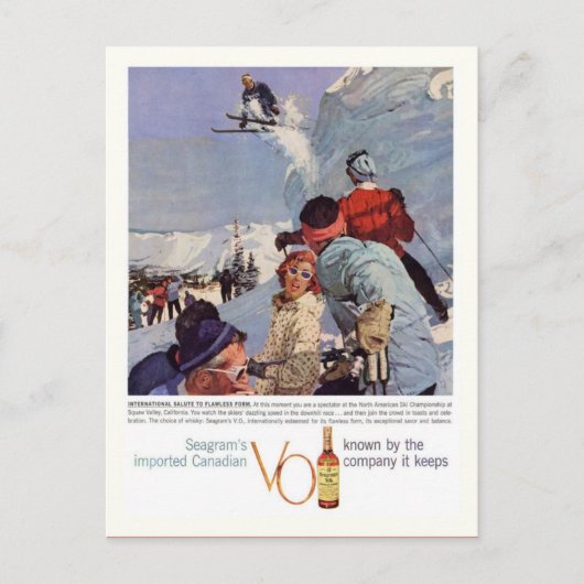 wintersport, reclame voor Seagram Briefkaart (Voorkant)