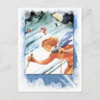 wintersport - rennen naar de berg