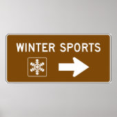 Wintersport Road Sign Poster (Voorkant)