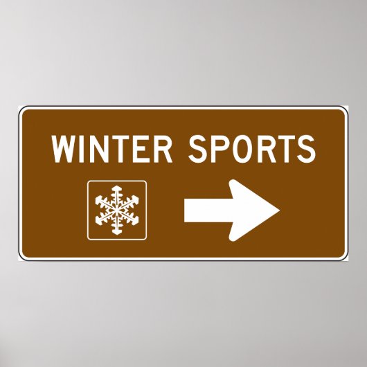 Wintersport Road Sign Poster (Voorkant)