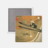 wintersport, Russisch ski-poster Magneet (Voorkant / Achterkant)