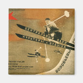  wintersport, Russisch ski-poster Magneet (Voorkant)