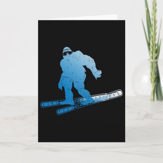 Wintersport Sasquatch Ski Cryptid Cryptozoölogie Kaart (Voorkant)
