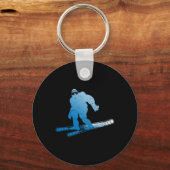 Wintersport Sasquatch Ski Cryptid Cryptozoölogie Sleutelhanger (Voorkant)