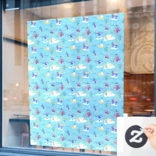 Wintersport Schaatsen Skiën Patroon Ski Shop Groot Raamsticker