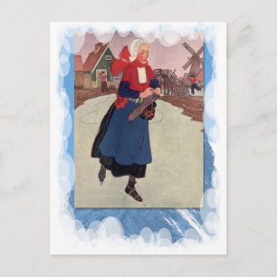 wintersport - Schaatvorming op het kanaal Briefkaart