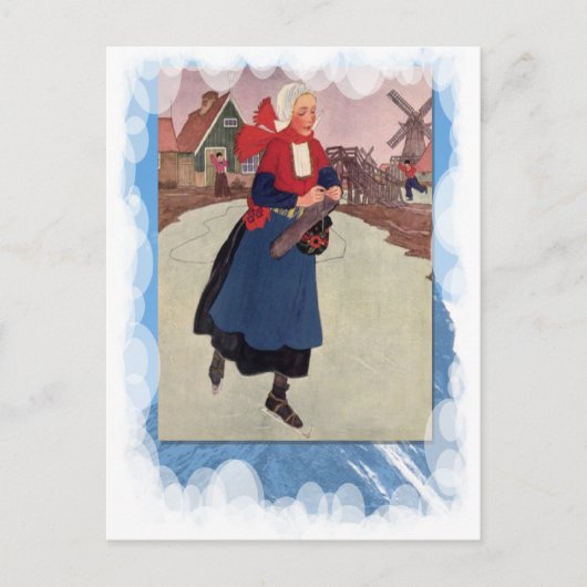  wintersport - Schaatvorming op het kanaal Briefkaart (Voorkant)
