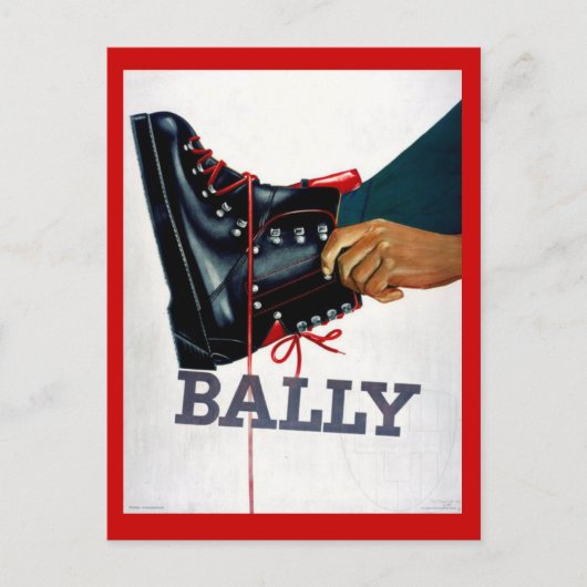  wintersport, Ski Boots, Bally Briefkaart (Voorkant)