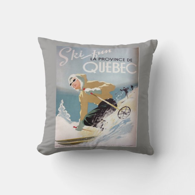 wintersport, Ski Canada, Quebec Kussen (Voorkant)