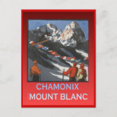 wintersport, Ski Chamonix, Mount Blanc Briefkaart (Voorkant)